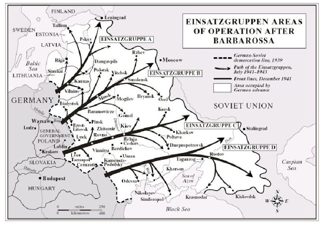 Einsatzgruppen areas operations barbarossa map